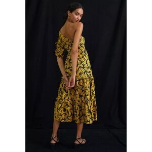 Farm Rio Banana One-Shoulder Midi Dress